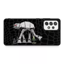 Samsung Galaxy A52 mobiele telefoon cover (Zwart) - Star Wars parodie - Darth Sidious aka Emperor Palpatine en AT-AT Robot - Darth Sidious aka Emperor Palpatine en AT-AT Robot (Gedrukt in Frankrijk)