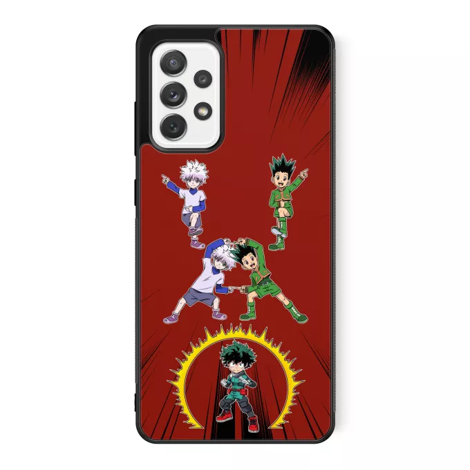 Fodral för Samsung Galaxy A52 Parodi My Hero Academia Gon, Killua och Deku (Izuku Midoriya)