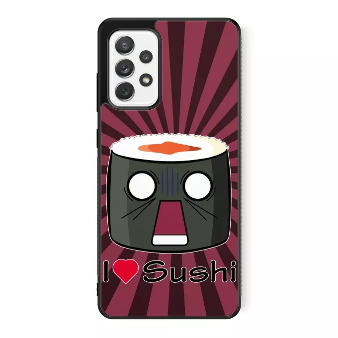 Coque pour téléphone portable Samsung Galaxy A52 Parodie Japon Culture I Love Sushi ! NOOOO !!