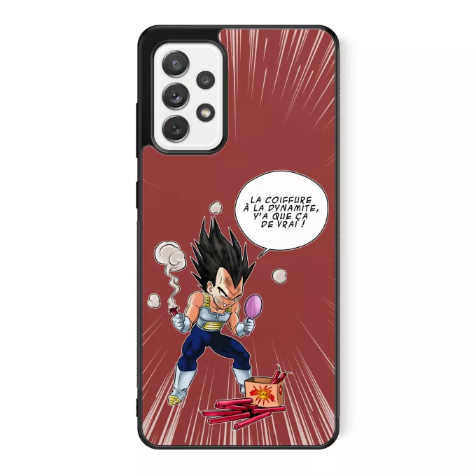 Coque pour téléphone portable Samsung Galaxy A52 Parodie Dragon Ball Z - DBZ Astuce pour se coiffer le matin ! - Végéta