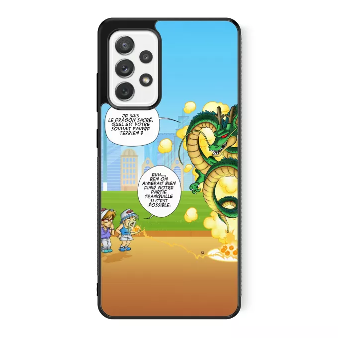 Coque pour téléphone portable Samsung Galaxy A52 Parodie Dragon Ball Z - DBZ La Pétanque, c'est sacré ! - Shenron, les pétanqueurs marseillais