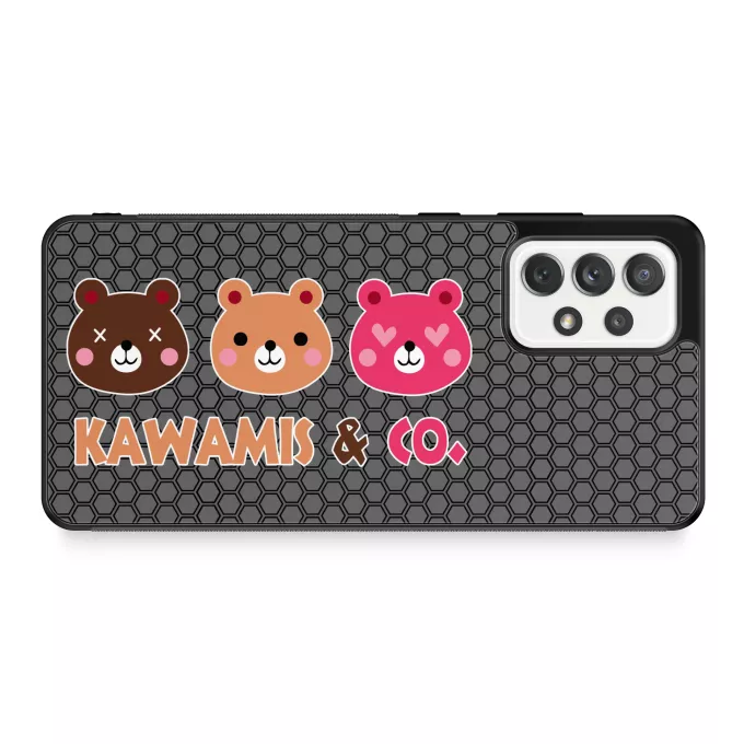 Coque pour téléphone portable Samsung Galaxy A52 Parodie Kawaii Kao Kawamis and Co. Vol.1 (Pinky, Browny et Caramel) !