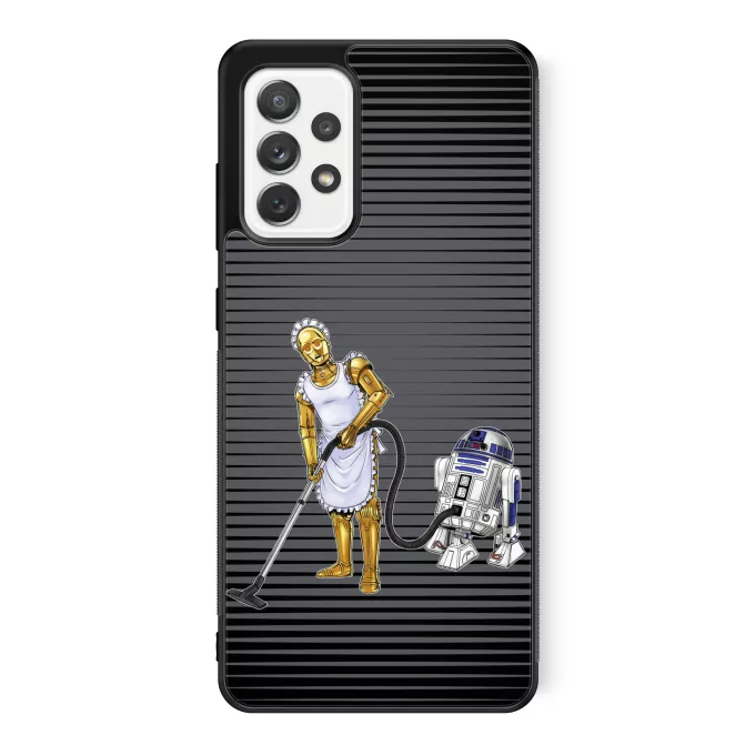 Funda para Samsung Galaxy A52 Parodia Star Wars R2-D2 y C-3PO