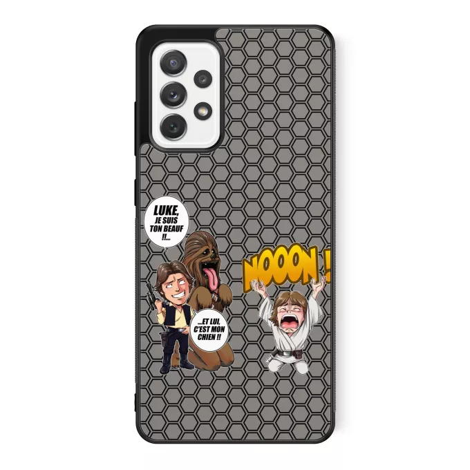 Coque pour téléphone portable Samsung Galaxy A52 Parodie Star Wars Luke Life Episode III : Un beauf carrément beauf :) - Luke Skywalker, Chewbacca, Han Solo