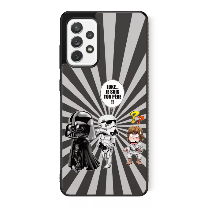Coque pour téléphone portable Samsung Galaxy A52 Parodie Star Wars Luke...Je suis ton père !! - Dark Vador, un Storm Trooper