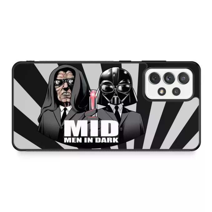 Funda para Samsung Galaxy A52 Parodia Star Wars Dark Vader, Dark Sidious X MIB: Hombres de negro