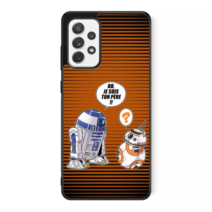Coque pour téléphone portable Samsung Galaxy A52 Parodie Star Wars BB, je suis ton père (SD Edition) - R2-D2, BB-8