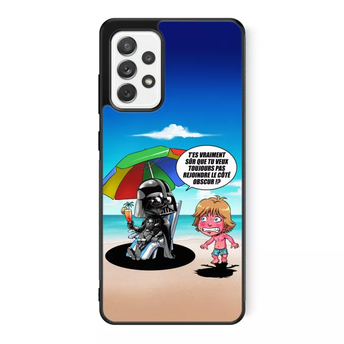Coque pour téléphone portable Samsung Galaxy A52 Parodie Star Wars Le pouvoir du côté Obscur... - Luke Skywalker, Dark Vador, le côté obscur