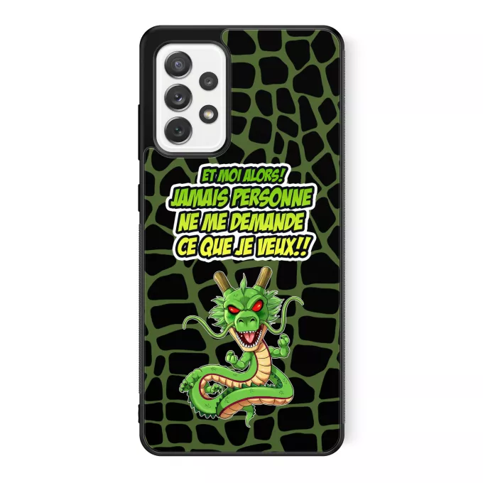 Coque pour téléphone portable Samsung Galaxy A52 Parodie Dragon Ball Z - DBZ Jamais personne me demande ce que je veux - Shenron