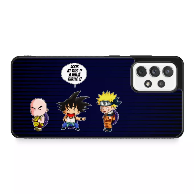Funda para Samsung Galaxy A52 Parodia Naruto Son Gokū, Kuririn y Naruto