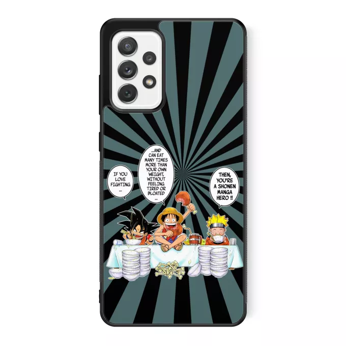 Samsung Galaxy A52 Phone Case Parody of Naruto Son Goku, Naruto and Luffy