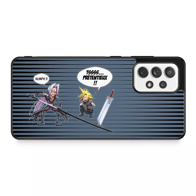 Coque pour téléphone portable Samsung Galaxy A52 Parodie Final Fantasy VII - FFVII Prétentieux !! - Clad, Sephiroth