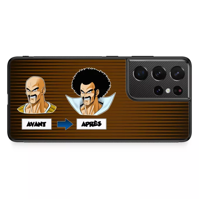 Coque pour téléphone portable Samsung Galaxy S21 Ultra Parodie Dragon Ball Z - DBZ Avant - Après - Nappa, Hercule Satan