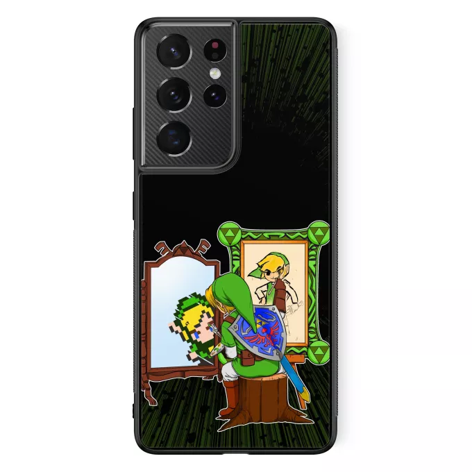 Estojo Samsung Galaxy S21 Ultra Paródia Zelda Link - Norman Rockwell style