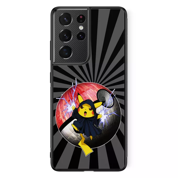 Estojo Samsung Galaxy S21 Ultra Paródia Pokémon Pikachu e Darth Sidious