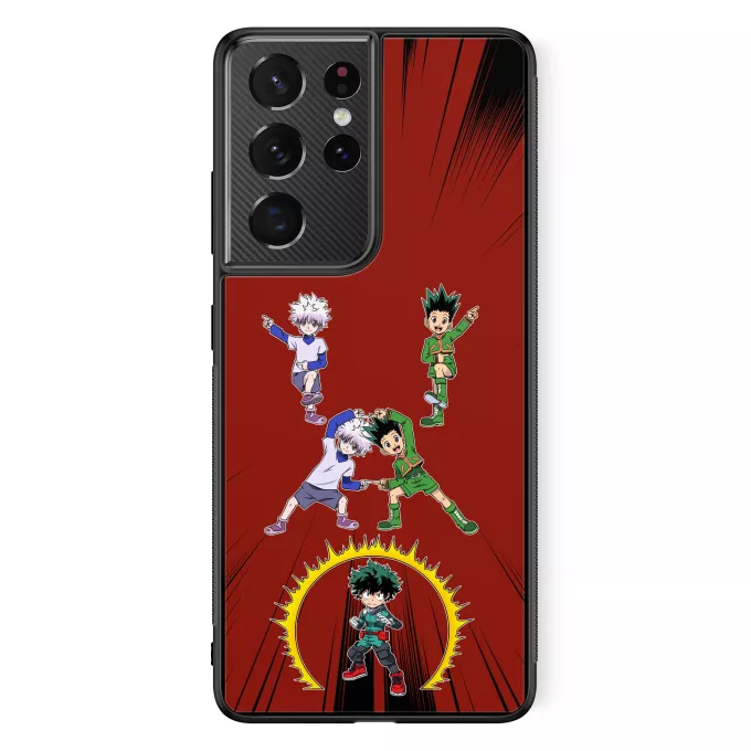 Fodral för Samsung Galaxy S21 Ultra Parodi My Hero Academia Gon, Killua och Deku (Izuku Midoriya)