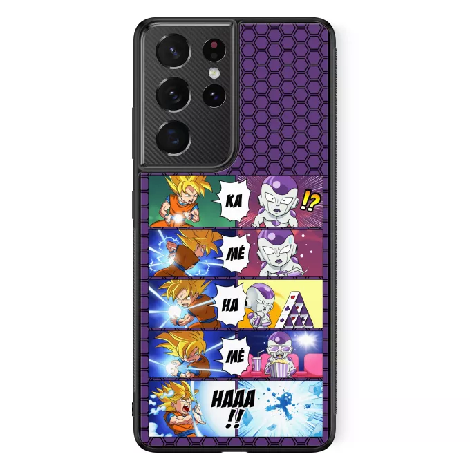 Fodral för Samsung Galaxy S21 Ultra Parodi Dragon Ball Z - DBZ Son Goku och Lord Freezer