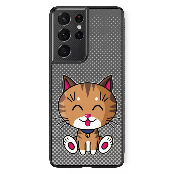 Coque pour téléphone portable Samsung Galaxy S21 Ultra Parodie Kawaii Baby Cats Kawaii Baby Cat (tigré)
