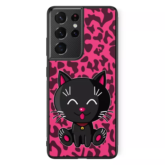 Coque pour téléphone portable Samsung Galaxy S21 Ultra Parodie Kawaii Baby Cats Kawaii Baby Cat (noir)