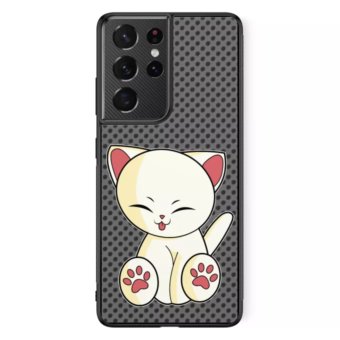 Coque pour téléphone portable Samsung Galaxy S21 Ultra Parodie Chatons Mignons Chaton Mignon Crème