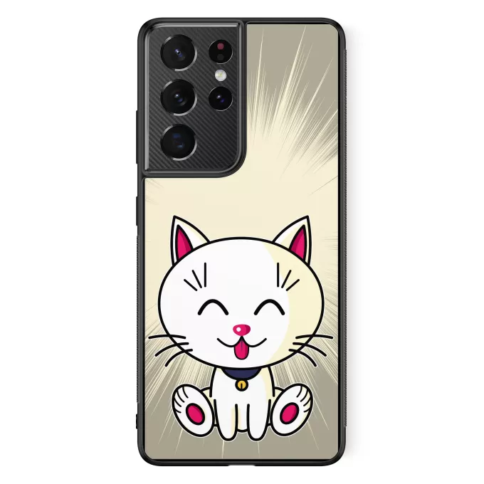 Coque pour téléphone portable Samsung Galaxy S21 Ultra Parodie Kawaii Baby Cats Kawaii Baby Cat (blanc)