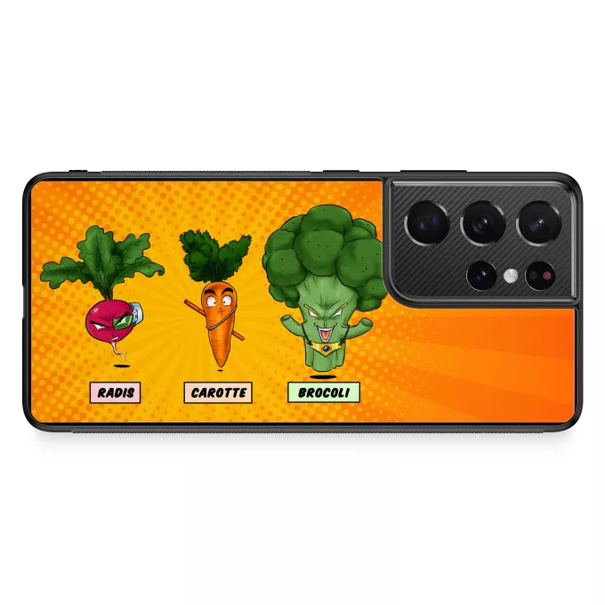 Coque pour téléphone portable Samsung Galaxy S21 Ultra Parodie Dragon Ball Z - DBZ Super Héros de la Planète Végétale - Sangoku, Broly, Raditz