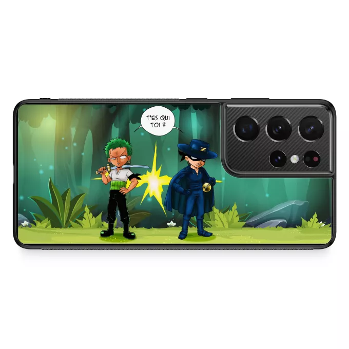 Coque pour téléphone portable Samsung Galaxy S21 Ultra Parodie One Piece D'un Z qui veut dire... - Zorro Roronoa
