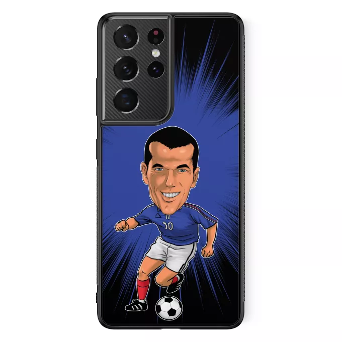 Coque pour téléphone portable Samsung Galaxy S21 Ultra Parodie Caricature de Stars Caricature SD Manga Stars Vol.8 ! - Caricature Stars - Zinedine Zidane