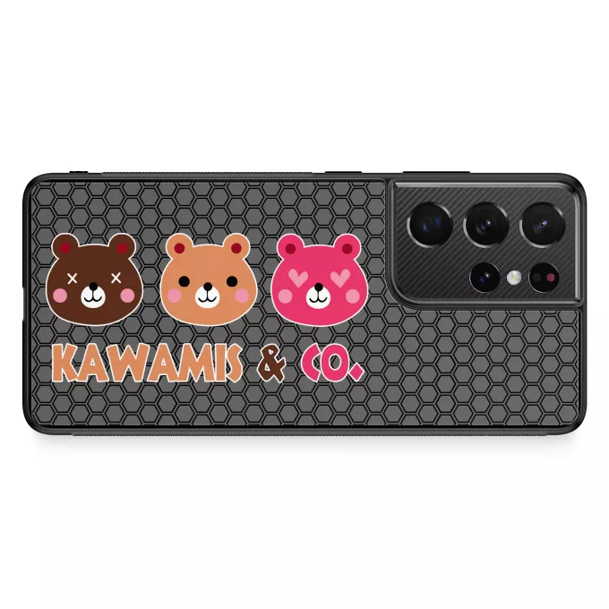 Coque pour téléphone portable Samsung Galaxy S21 Ultra Parodie Kawaii Kao Kawamis and Co. Vol.1 (Pinky, Browny et Caramel) !