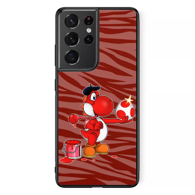 Custodia per Samsung Galaxy S21 Ultra Paoridia Yoshi Yoshi rosso
