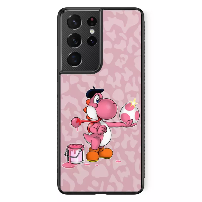 Custodia per Samsung Galaxy S21 Ultra Paoridia Yoshi Yoshi rosa