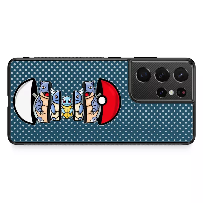 Fodral för Samsung Galaxy S21 Ultra Parodi Pokémon Squirtle, Wartortle och Blastoise