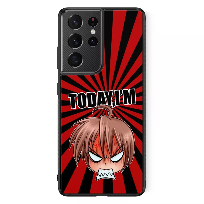 Coque pour téléphone portable Samsung Galaxy S21 Ultra Parodie Today I am Today I am trop vénère - Manga Style - Humeur