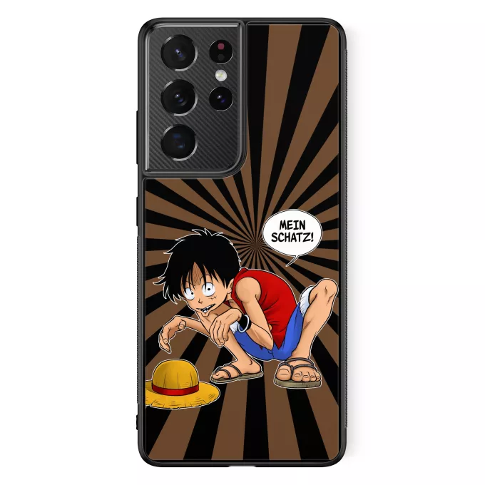 Samsung Galaxy S21 Ultra Handyhülle Parodie auf One Piece Ruffy und Gollum