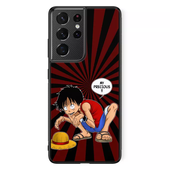 Samsung Galaxy S21 Ultra Phone Case Parody of One Piece Luffy and Gollum - My Precious