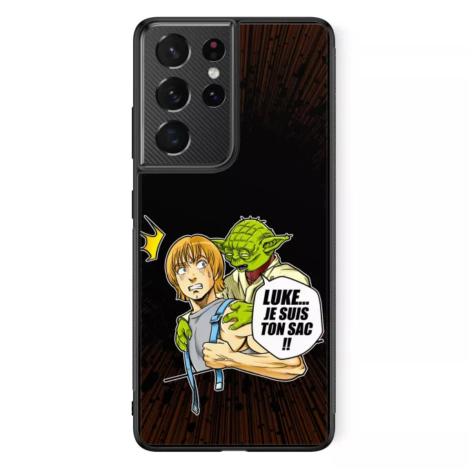 Coque pour téléphone portable Samsung Galaxy S21 Ultra Parodie Star Wars Luke... Je suis ton sac !! - Yoda, Luke Skywalker