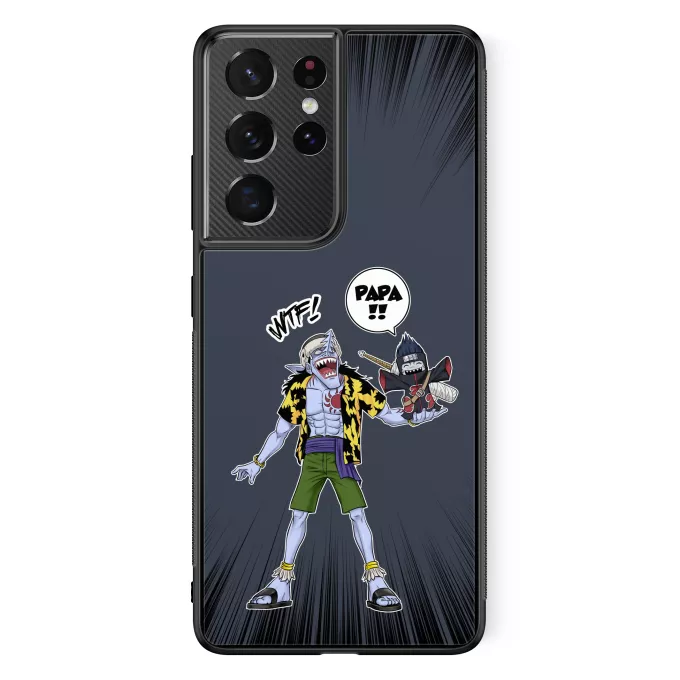 Coque pour téléphone portable Samsung Galaxy S21 Ultra Parodie Naruto Papa... WTF !! - Arlong, Kisame