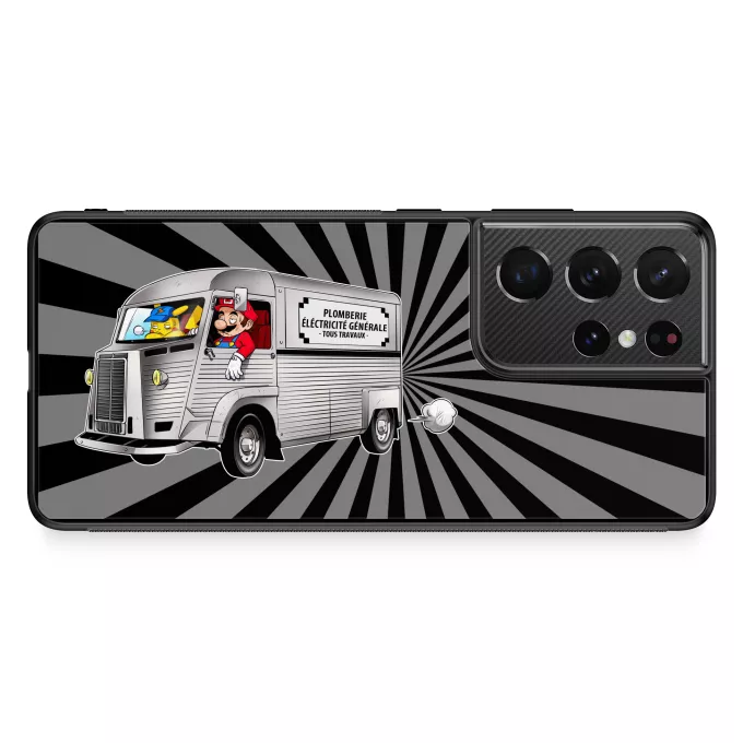 Coque pour téléphone portable Samsung Galaxy S21 Ultra Parodie Pokémon Une reconversion réussie... :) - Pikachu, Mario