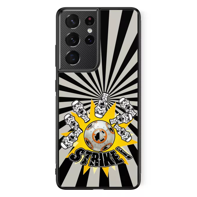 Funda para Samsung Galaxy S21 Ultra Parodia Star Wars BB-8 y de los Stomtroopers