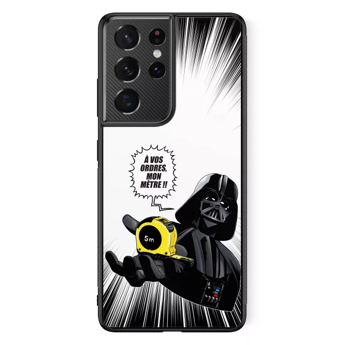 Coque pour téléphone portable Samsung Galaxy S21 Ultra Parodie Star Wars A vos ordres, mon Mètre... !! - Dark Vador