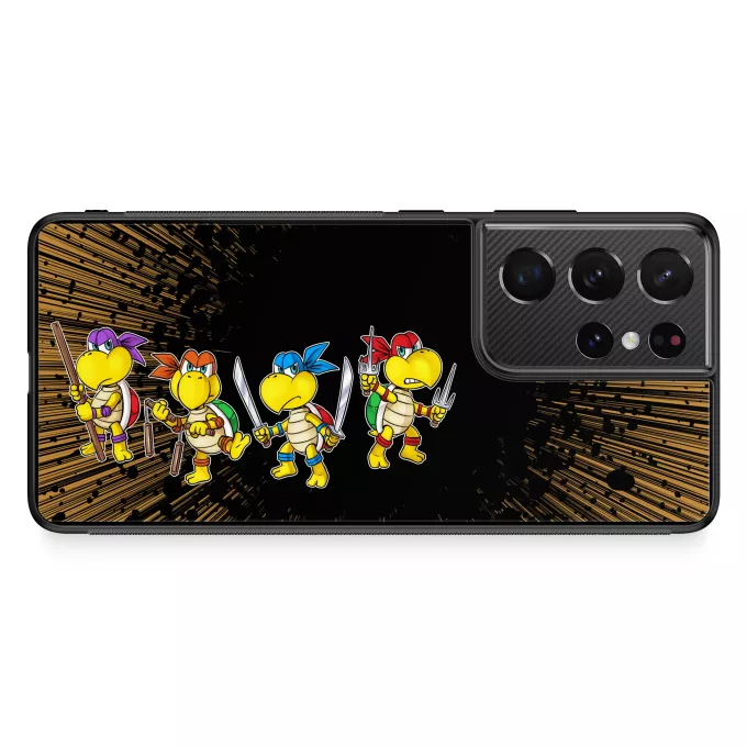 Estojo Samsung Galaxy S21 Ultra Paródia Super Mario Mario Vs Donatello,Raphael, Leonardo e Michelangelo