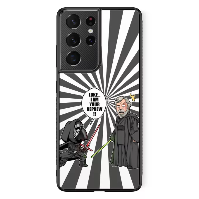 Samsung Galaxy S21 Ultra Phone Case Parody of Star Wars Kylo Ren And Luke Skywalker