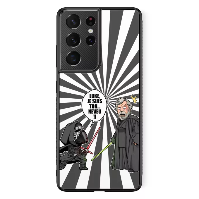 Coque pour téléphone portable Samsung Galaxy S21 Ultra Parodie Star Wars Luke, je suis ton... ;) - Kylo Ren Vs Luke Skywalker