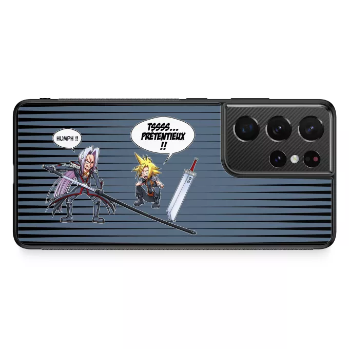 Coque pour téléphone portable Samsung Galaxy S21 Ultra Parodie Final Fantasy VII - FFVII Prétentieux !! - Clad, Sephiroth