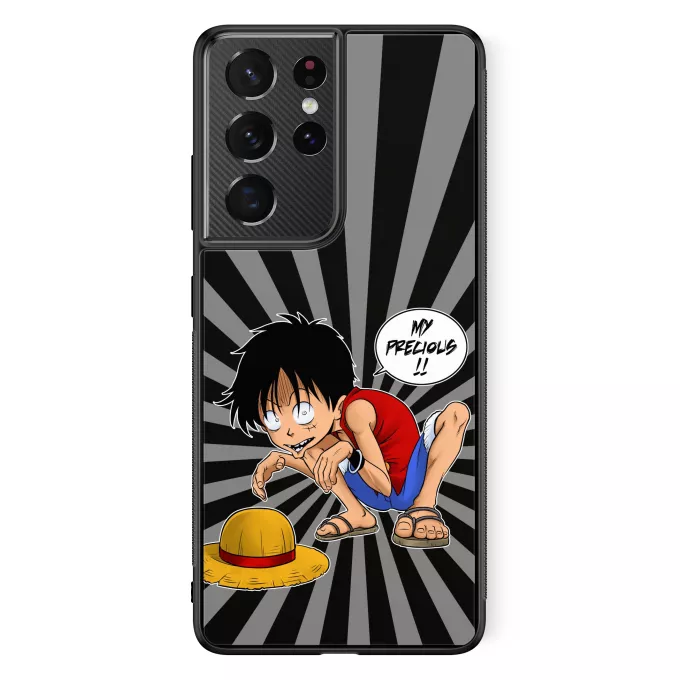 Samsung Galaxy S21 Ultra Phone Case Parody of One Piece Luffy and Gollum - My Precious