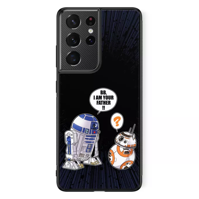 Hoesje voor Samsung Galaxy S21 Ultra Parodie Star Wars R2-D2 en BB-8