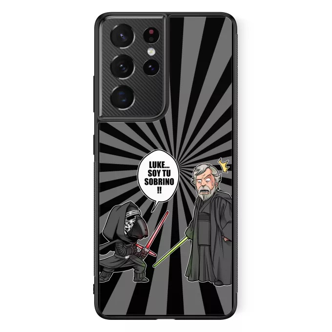 Funda para Samsung Galaxy S21 Ultra Parodia Star Wars Luke Skywalker y Kylo Ren
