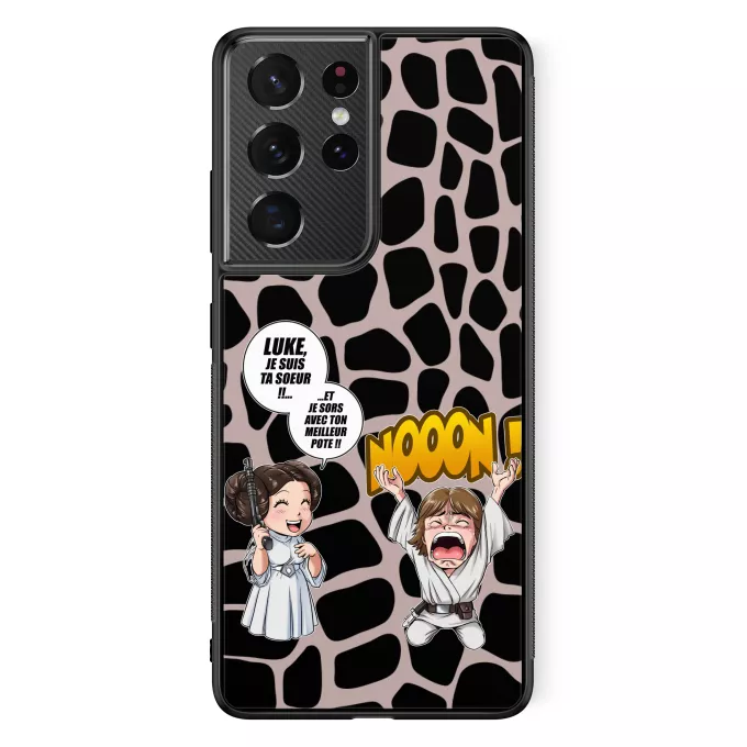 Coque pour téléphone portable Samsung Galaxy S21 Ultra Parodie Star Wars Luke Life Episode II : Une soeur indigne :) - Leila Skywalker