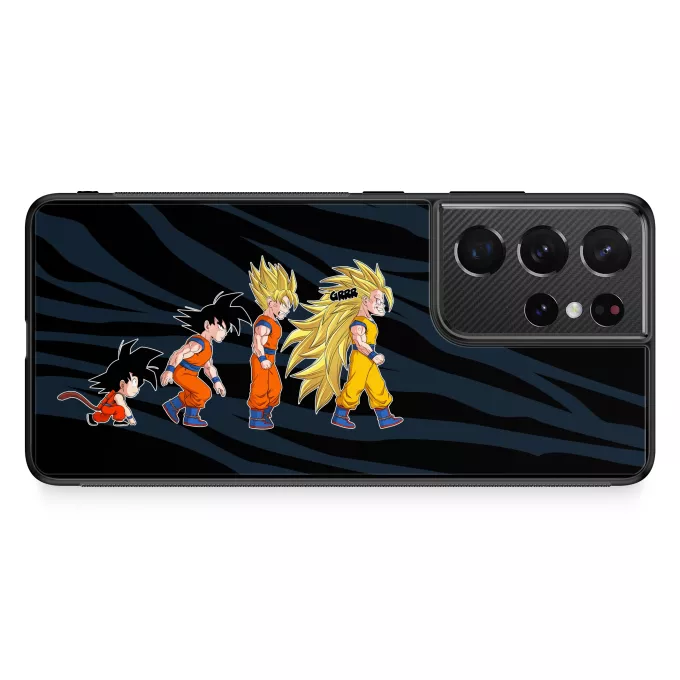 Estojo Samsung Galaxy S21 Ultra Paródia Dragon Ball Z - DBZ Son Goku - A Teoria da Evolução Saiyajin