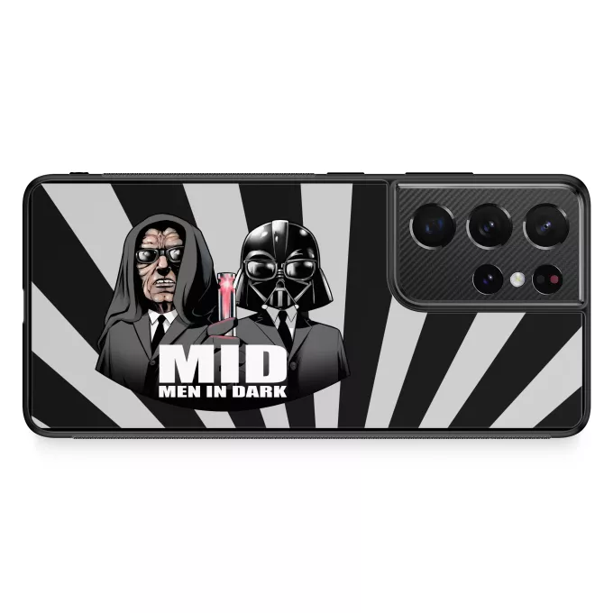 Funda para Samsung Galaxy S21 Ultra Parodia Star Wars Dark Vader, Dark Sidious X MIB: Hombres de negro